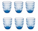 Set 6 Bicchieri Ø8,5x10 cm in Vetro Villa d'Este Home Tivoli Avenue Blu