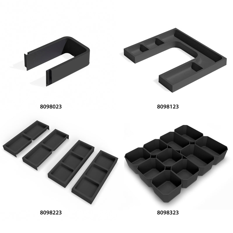 Contenitori Organizer Cassetti da Bagno 10 Cubi in Tecnoplastica Emuca Tidy Grigio Antracite