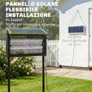 Lampada Antizanzare da Esterno 45x18x90 cm a Energia Solare con Rete di Protezione Nero      