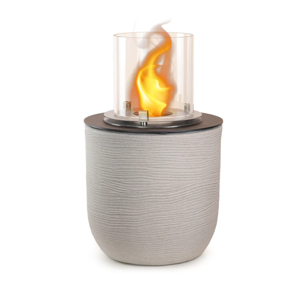 acquista Camino a Bioetanolo Braciere da Pavimento Ø35xh55 cm per Interno ed Esterno Raffaello Corda Beige