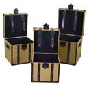 Set 3 Baule in Similpelle intreccio quadro 