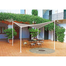 Gazebo a Vela Ombreggiante da Giardino in Ferro 3,4X3,4m Vorghini Butterfly Bianca e Tortora