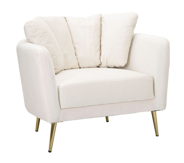 Poltrona Kiev 88x74x77 cm in Poliestere Crema/Oro online