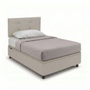 Letto Singolo Contenitore Imbottito Similpelle Tortora BoxMax Testata Button Varie Misure