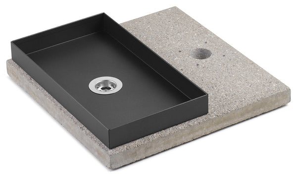 sconto Base avec Plateau pour Fontaines avec Petit Anneau 40x40x5 cm en Ciment Belfer 42/BSE/6 Anthracite