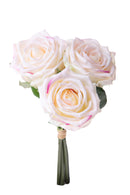 Set 2 Bouquet Artificiali Rose con 3 Fiori 30 cm Natale Touch 