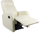 Poltrona Relax Manuale Reclinabile in Similpelle Vandi Panna