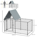 Pollaio Gabbia per Galline da Esterno 200x105x172 cm con Telo di Protezione in Oxford Argento