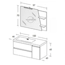 Mobile Bagno Sospeso 100 cm Lavabo e Specchio Bonussi Pegaso Bianco