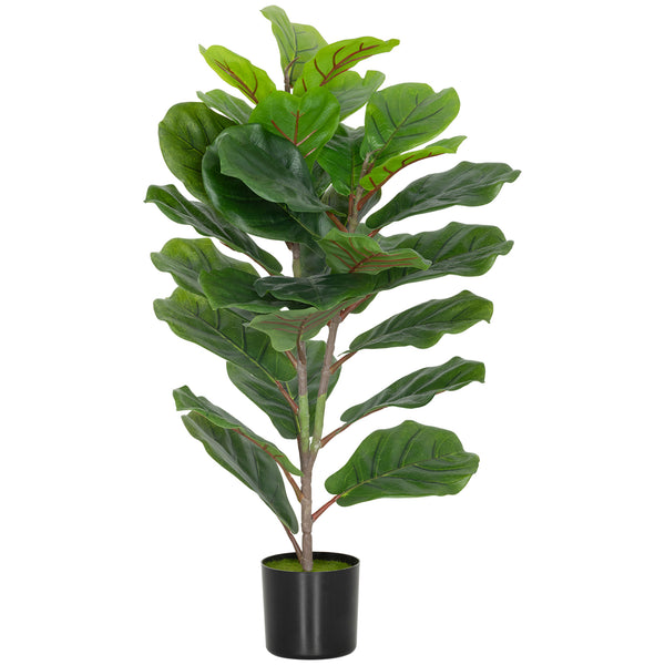 online Pianta Artificiale Ficus Lyrata Alta 80 cm per Interni con Vaso in PEVA Verde