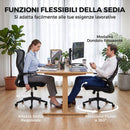 Sedia da Ufficio Ergonomica 64x69,5x110-120 cm con Braccioli Ribaltabili Dondolo e Altezza Regolabile in Rete Nero      