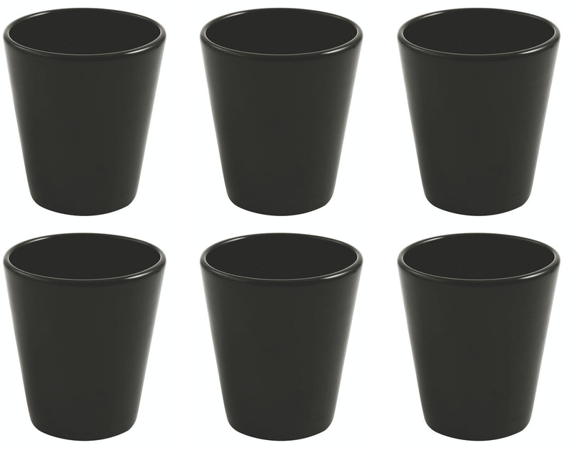 Set 6 Bicchieri Ø9x10 cm in Vetro Soffiato Villa d'Este Home Tivoli Cancun Neri