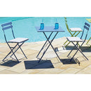 Set da Giardino in Ferro 60X60cm Vorghini Bistrò Quadrato Avio