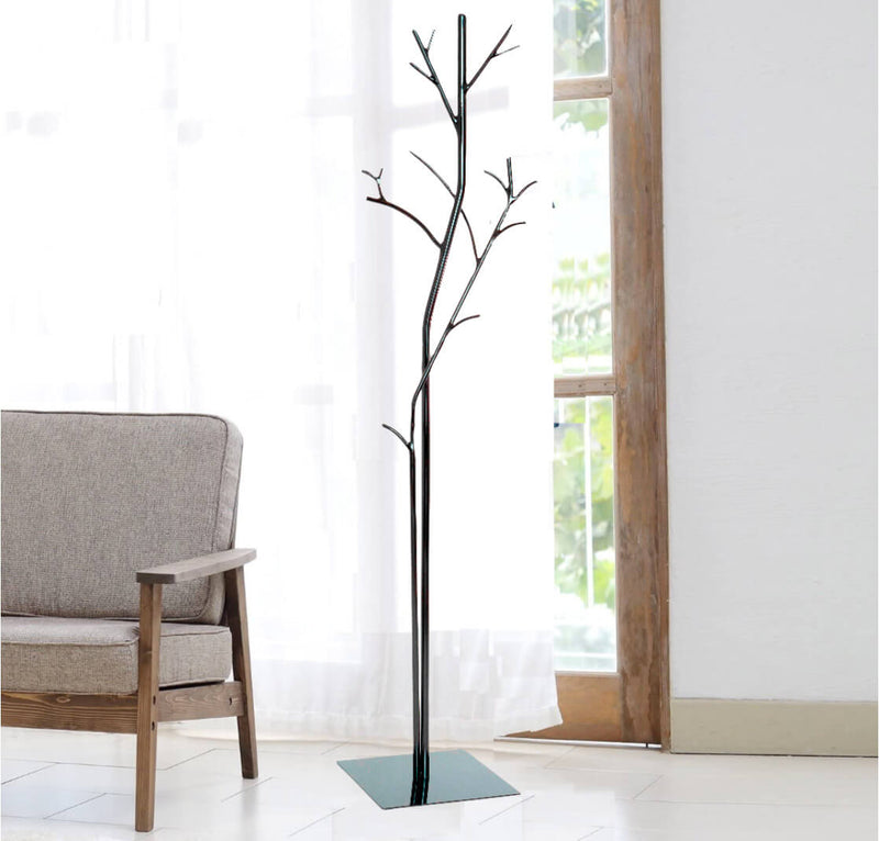 Appendiabiti da Terra 33x33x178 cm in Ferro Battuto Vasconi Platano Nero