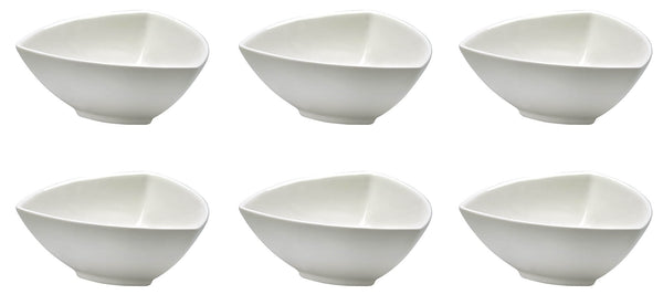 Set de 6 Bols Triangulaires 13x13x5,5 cm en Porcelaine Allluminique Kaleidos Aluxina Blanche prezzo
