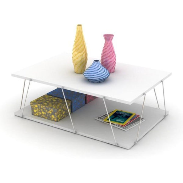 prezzo Tavolino da salotto 90x60x31 cm Tars bianco