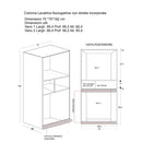 Mobile Lavanderia a Colonna per Lavatrice o Asciugatrice con Asse da Stiro e Ante 70x70x192A cm in Nobilitato Unika Olmo Bianco