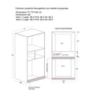 Mobile Lavanderia a Colonna per Lavatrice o Asciugatrice con Asse da Stiro e Ante 70x70x192A cm in Nobilitato Unika Olmo Naturale