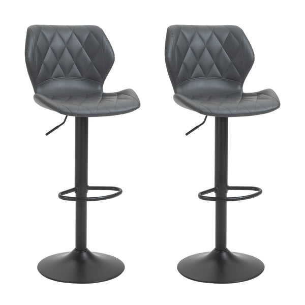 prezzo Lot de 2 Tabourets de Bar Rembourrés 44x50,5x90-110 cm en Simili Cuir Gris