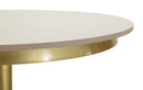 Tavolino Bar Simply Ø60x103 cm in Metallo e Marmo Artificiale Oro e Bianco      