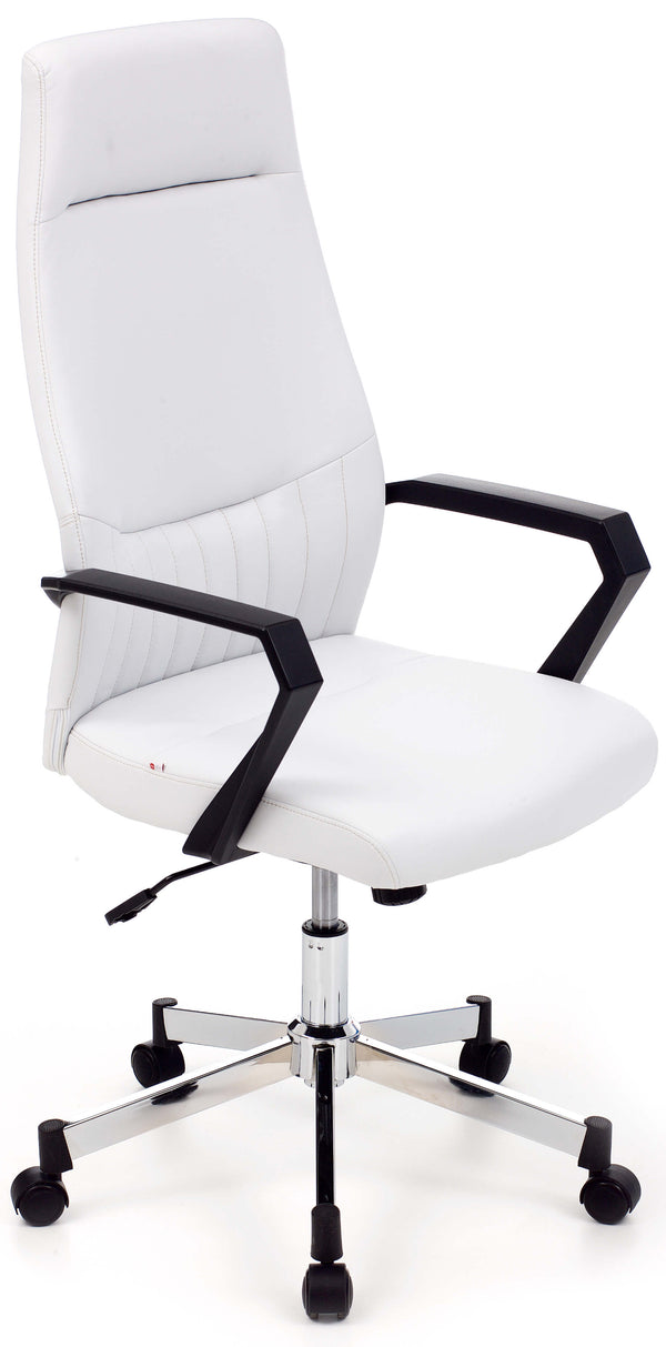 sconto Fauteuil de bureau exécutif en similicuir blanc saké