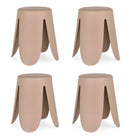 Set 4 Sgabelli  Ø37x47 cm in Similpelle Imogen Avorio