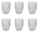 Set 6 Bicchieri Ø8x10 cm in Vetro Villa d'Este Home Tivoli Syrah Trasparenti