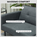 Divano Letto Clic Clac 200x77x72 cm con Schienale Regolabile in Tessuto Effetto Lino Grigio   