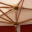 Mezzo Ombrellone da Giardino 2x4m Palo in Legno Ecrù