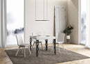 Tavolo Allungabile 90/24x90x77 cm Karamay Premium Bianco Frassino