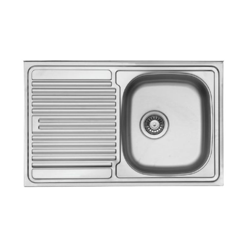 Lavello appoggio 80x50 cm 1 vasca e gocciolatoio sinistro