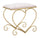 Tabouret Coeur Rose 50x37,5x51,5 cm en Fer et MDF et Éponge et Polyester Or et Crème