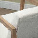 Poltrona Relax a Dondolo 60x81x71 cm Struttura in Legno di Caucciù Crema   