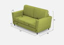 Divano 2 Posti 172x85x85 cm Yasel in Tessuto Verde