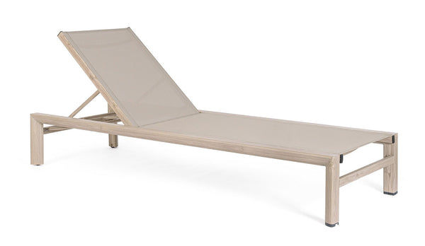Lettino Prendisole da Esterno 74x200x98-32h cm Schienale a 4 Posizioni in Alluminio e Textilene Skipper Timber acquista