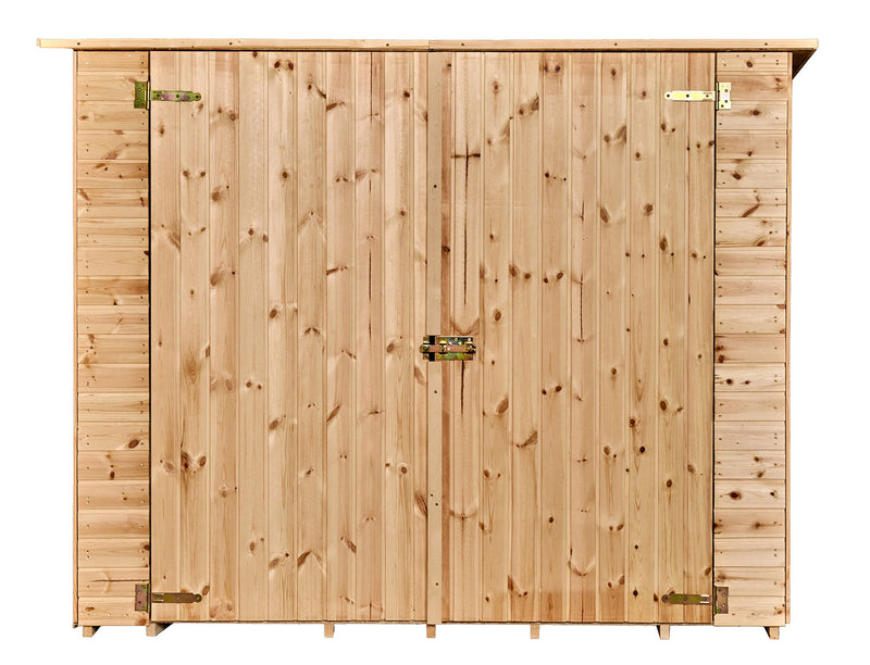 Casetta Box da Giardino per Biciclette 2x1,2 m con Pavimento in Legno Picea Massello 16mm Eden