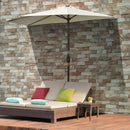 Ombrellone Semicircolare 265x135x240 cm con 20 Luci LED e Pannello Solare Beige   
