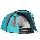 Tenda da Campeggio per 3 Persone Impermeabile con Camera e Veranda Azzurro    