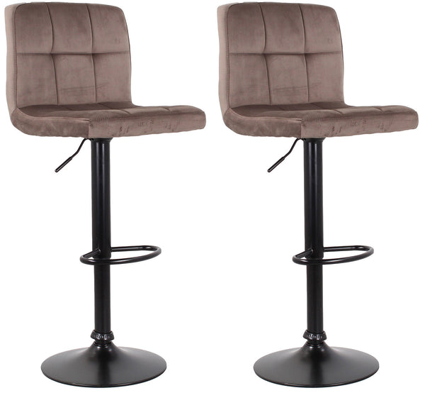 prezzo Lot de 2 Tabourets 44x38x63/82 cm en Velours avec Base Gris Noir