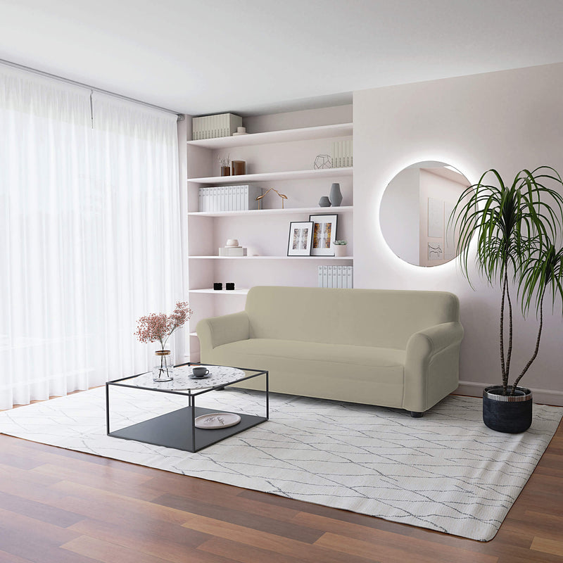 Copridivano Elasticizzato in Poliestere Dahlia Tortora Varie Misure