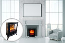 Camino Elettrico da Pavimento Effetto Fiamma 2000W CheminArte Fire Glass Nero