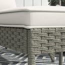 Sedia da Giardino con Poggiapiedi e Cuscini Imbottiti 64x82x89 cm in Rattan e Acciaio Grigio e Crema