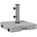 Base per Ombrellone da 28kg in Granito con Maniglia Estensibile e Rotelle 41x41x37.5cm Grigio