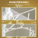 Albero di Natale Artificiale 180 cm 384 Luci LED Bianche per Interni ed Esterni al Coperto Bianco 