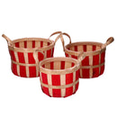 Set 3 Ceste in Vimini rosso tondo 