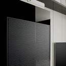 Parete Attrezzata Mobili Salotto 2 Mobili a Colonna 1 Mobile TV 1 Mensola 300x51x170cm TFT  Lago Nero Lucido Serigrafato