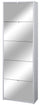 Meuble à Chaussures 5 Portes avec Miroir 63x190x29 cm Blanc Flammé