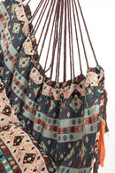 Amaca Sedia Sospesa da Giardino 120x146 cm in Poli-Cotone Santander Marrone-Beige