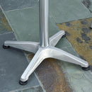 Set Tavolino e 2 Sedie da Giardino in Alluminio e Acciaio Inox
