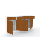 Mobile Soggiorno Madia 3 Ante 3 Cassetti 164x41x92 cm Ossido Bianco e Rovere Dogato   